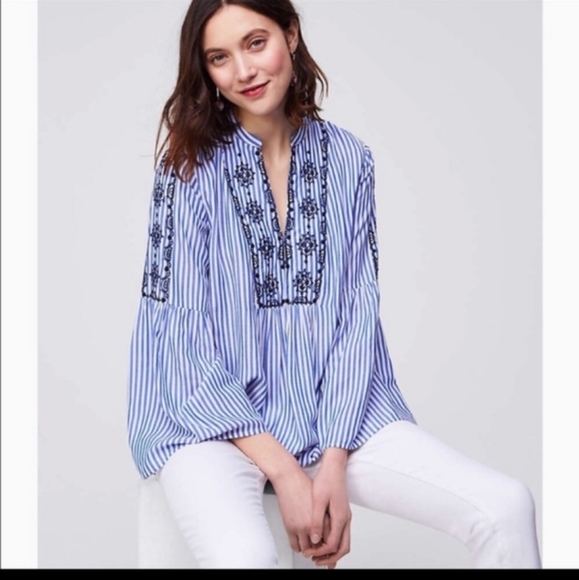 LOFT Tops - LOFT Boho Embroidered Top